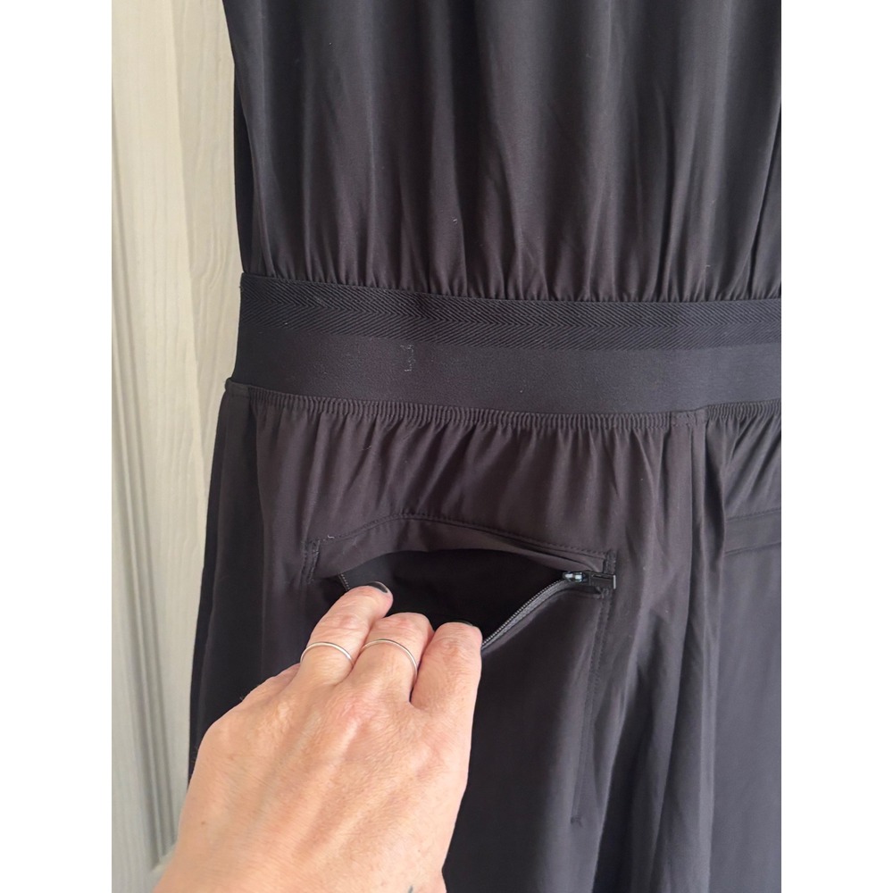 Athleta Brooklyn Sleeveless Wide Leg Utility Jumpsuit Black Zip Front  Size 8 - Picture 7 of 8
